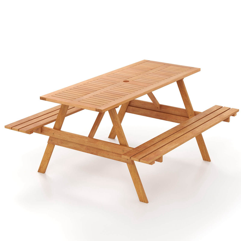 Table de pique-nique de restaurant rectangulaire d'extérieur de 59 po L pour 4 personnes Carmellia