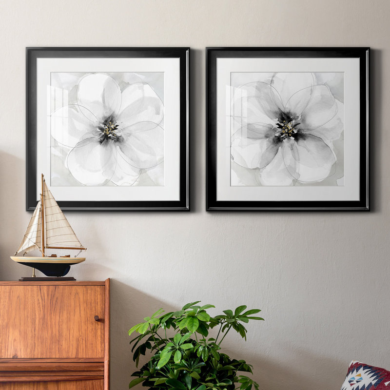 " Bold Beginnings I " 2 - Pieces, 17.5" H x 35" W x 1.5" D, Black