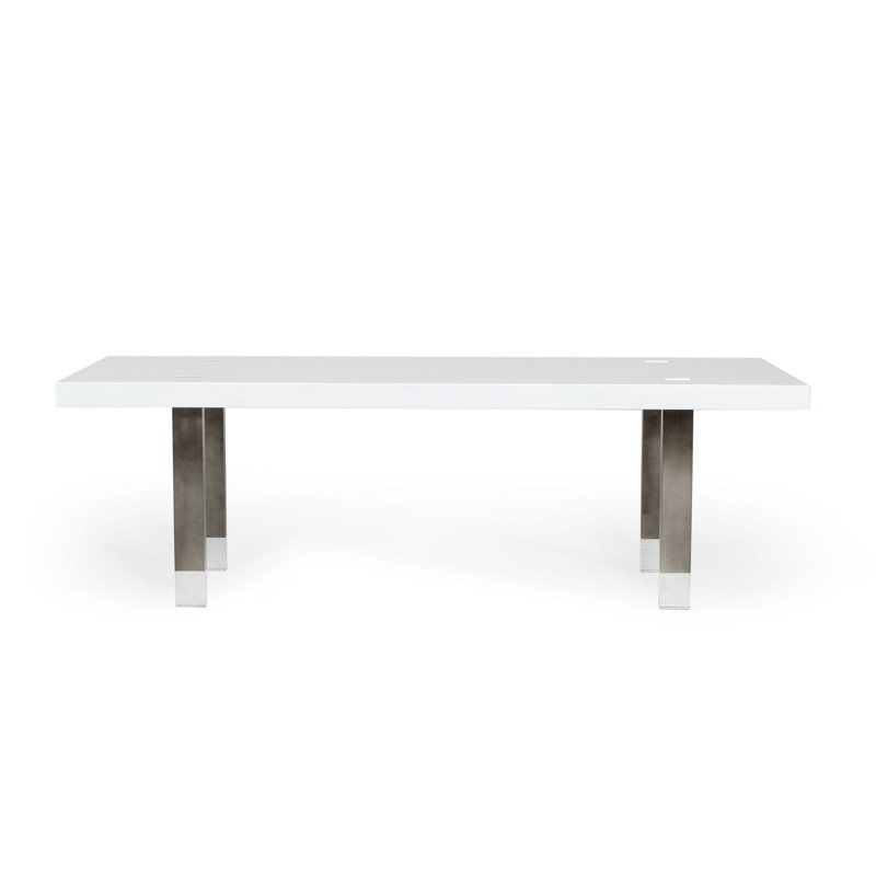 Cid Joe 95 Inch Dining Table, Rectangular, HIgh Gloss White