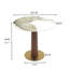 Table de salle à manger ronde moderne, table en pierre frittée de 33,5 po avec pieds en bois et base dorée, table de cuisine pour 2 personnes pour petit espace, capacité de poids de 150 lb (seulement la table de Négociation)-69680910