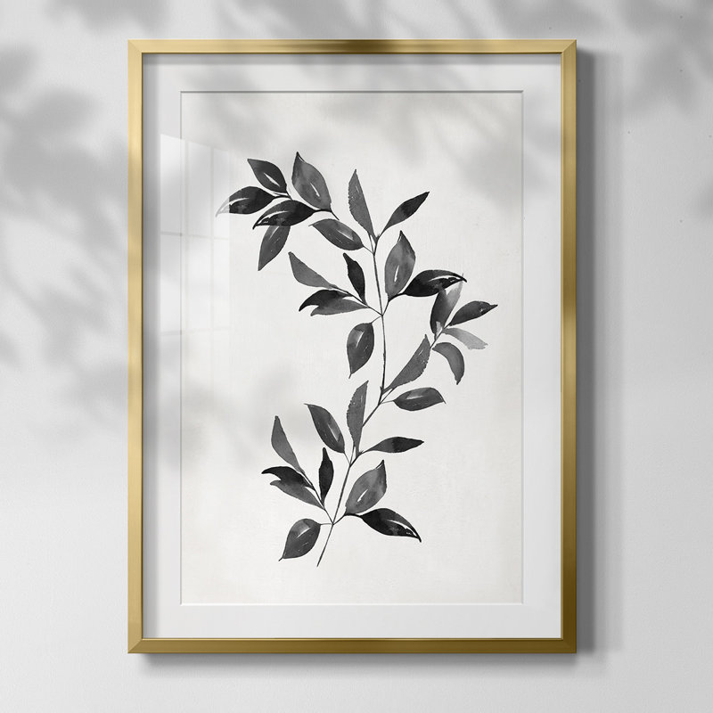 Chinoiserie 2 brun clair II, Papier avec cadre doré, Oui