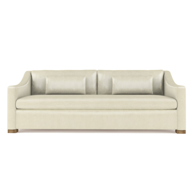 Causeuse Crosby, Cuir rétro albâtre, H 32,5 po x l 72 po x P 43 po, Patiné