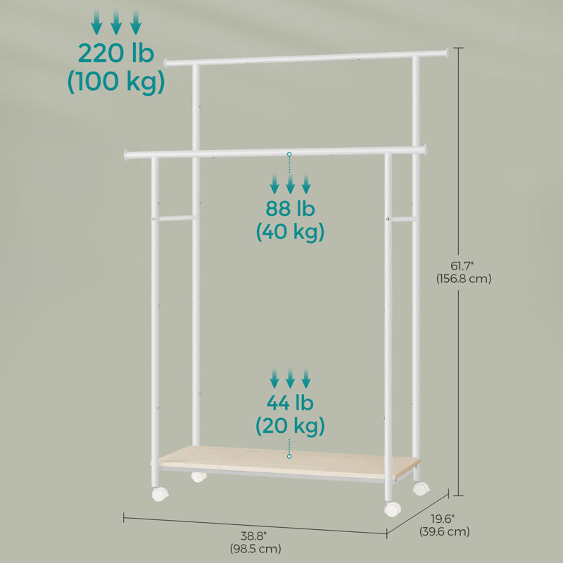 Portemanteaux 38,8 po, Blanc / Blanc