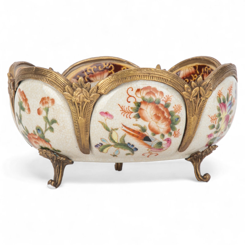 Porcelain Scalloped Basin with Bronze Ormolu