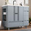 Meuble-lavabo autoportant avec lavabo, tiroirs et support latéral-591708876