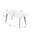 Table de salle à manger 62,99 po en pierre artificielle moderne à bord arrondi gris foncé et pieds en métal gris foncé pouvant accueillir 6 personnes (table de salle à manger seulement)