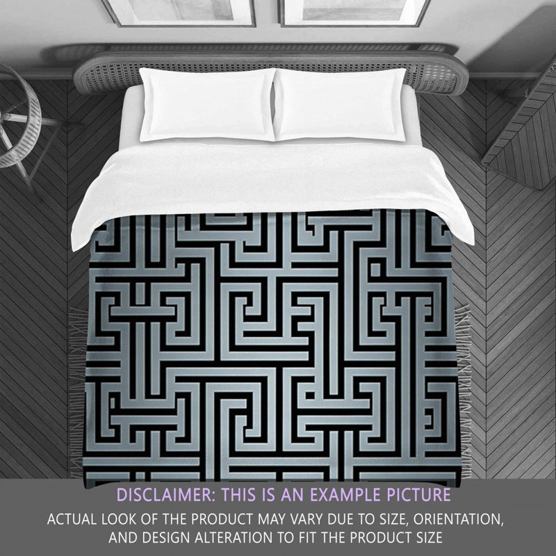 Polyester Comforter, Twin Comforter, Gray/Silver Geometric