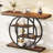 41.3 Inch Industrial Console Table with 4-Tier Rustic Brown Shelves, Unique Circle Metal Frame for Storage and Display, Narrow Entryway Accent-1837834521