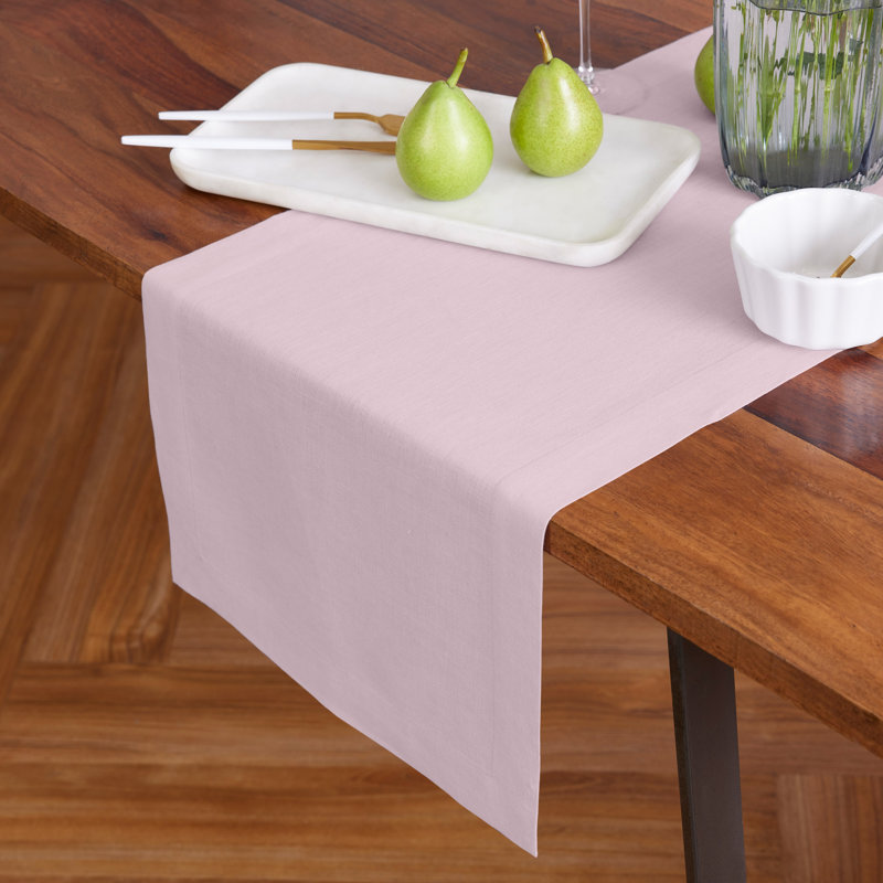 Sonoma - 100% Pure Linen Table Runner (Pre-Washed), 36" x 14", Ice Lilac