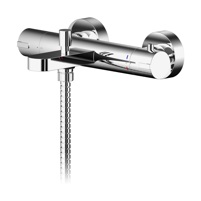 Binsey 2 Handle Wall Bath Shower Mixer Bath Filler with Diverter