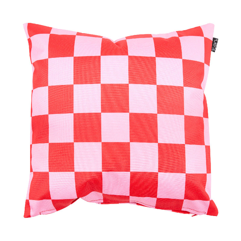 Bean Bag Bazaar Checkerboard & Stripe Indoor-Outdoor Cushion, Pink Striped