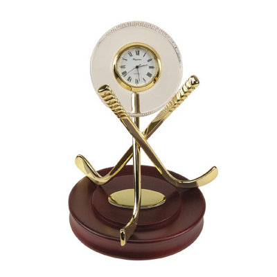 Roman Numeral Metal Mechanical Tabletop Clock in Brown/Gold