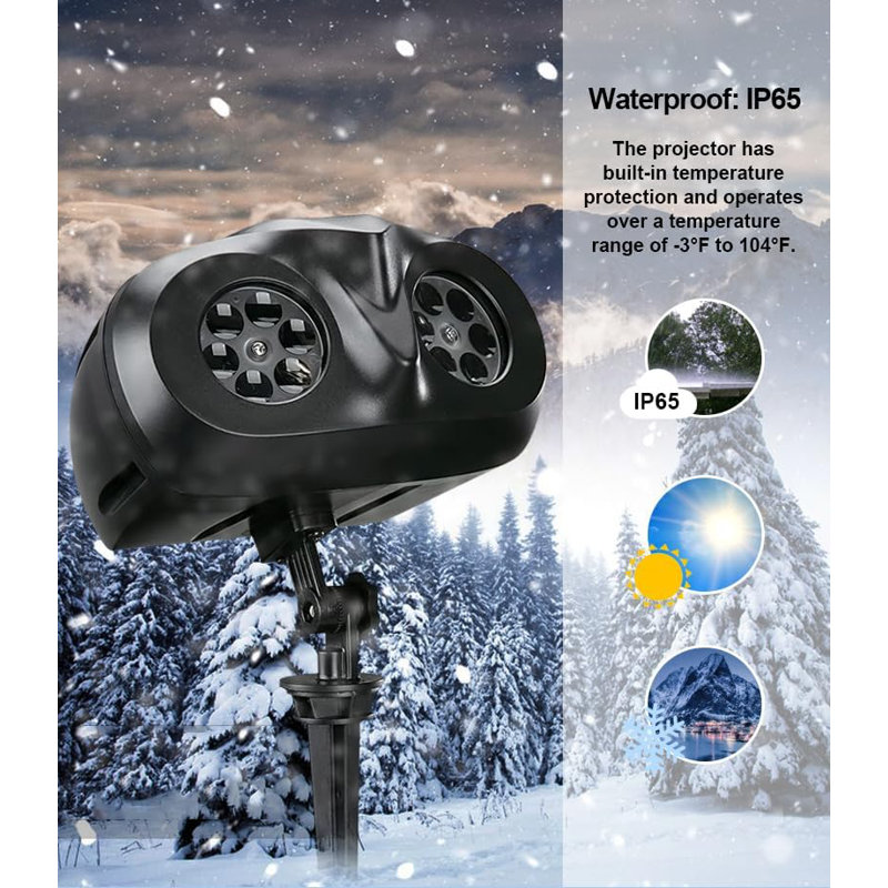 Upgraded Dual-Head Outdoor Snowflake Projector Light