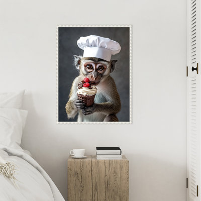 The Vervet Pastry Chef by Keyshanna Framed Canvas Wall Art Print