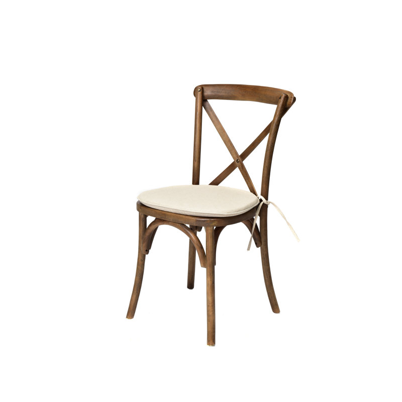 18'' H Upholstered Stacking Side Chair, Dark Walnut
