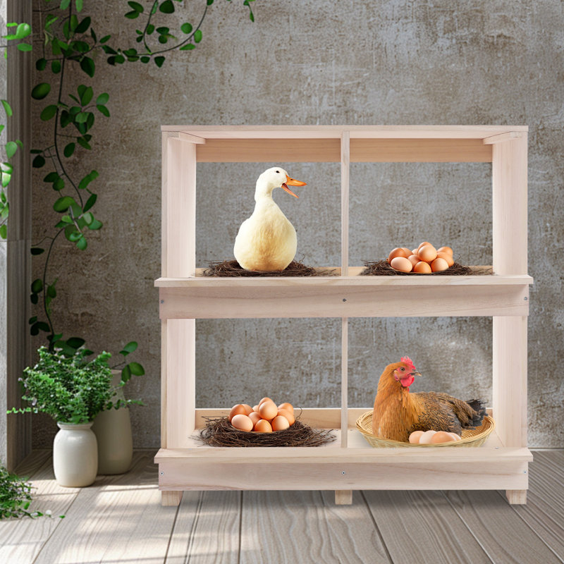4 Compartment Wooden Nesting Boxes For Chickens