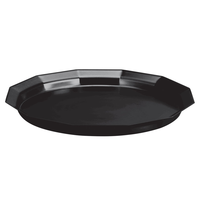 Plateau en acier inoxydable à douze côtés, Noir, H 1,75 po x l 14 po x P 14 po