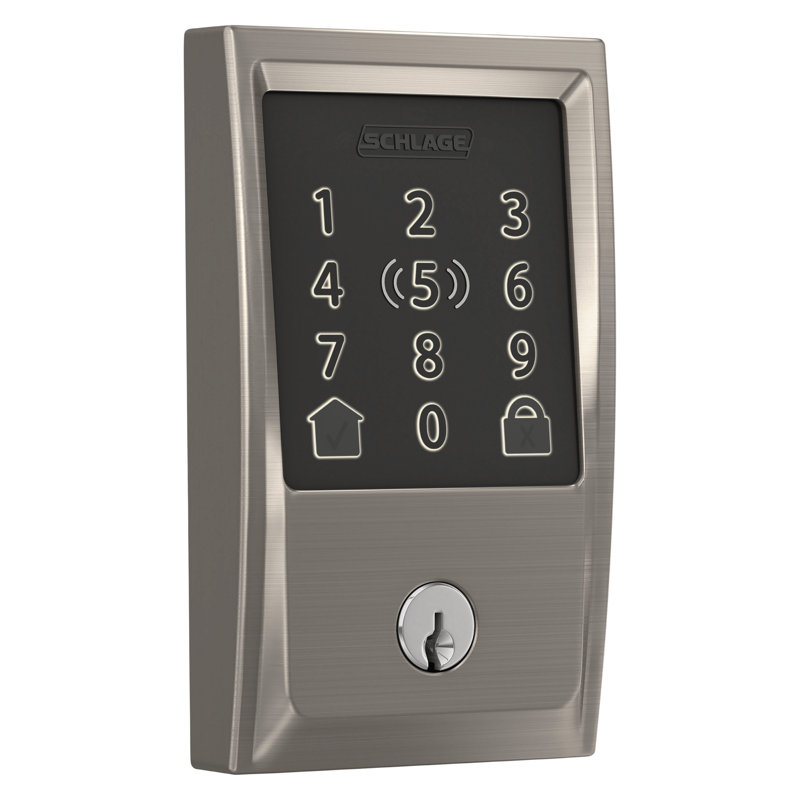 Encode Plus Smart Wifi Deadbolt With Century Trim, Satin Nickel