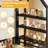 Twin Bed Frame With Storage, Floor Metal House Bed With Fence Guardrails, No Box Spring Needed, Space Saving For Bedroom And Dorm, Easy Assembly, Black-958058811