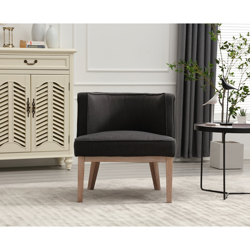 Kasandra Upholstered Barrel Chair, Charcoal Linen