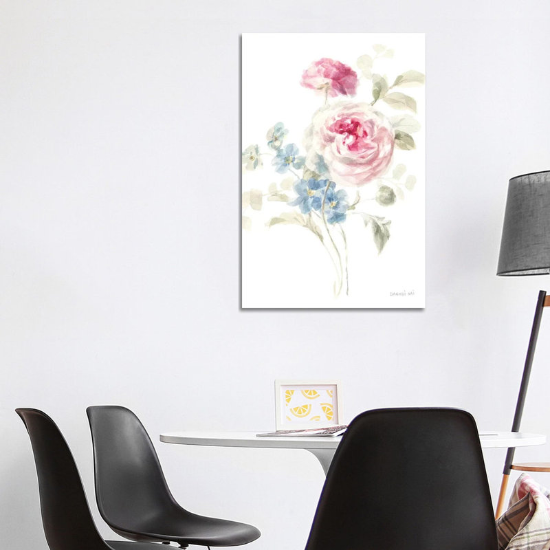 Cottage Garden On White by Danhui Nai - Wrapped Canvas Gallery-Wrapped Canvas Giclée, 101.6 cm H x 66.04 cm W x 1.91 cm D