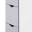 Armoire tour en lin de 54 po de hauteur - rangement de salle de bain avec 2 tablettes et tiroirs, étagère de rangement blanche à niveaux, organisateur de plancher étroit pour les fournitures
