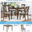 5 tables de salle à manger en bois de noyer massif avec 4 chaises, une structure, des sièges confortables, une table moderne en forme de X, facile à nettoyer, idéale pour les cuisines