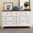 Wooden Captain White+Walnut Seven-Drawer Dresser For Bedroom Living Room Kids Room