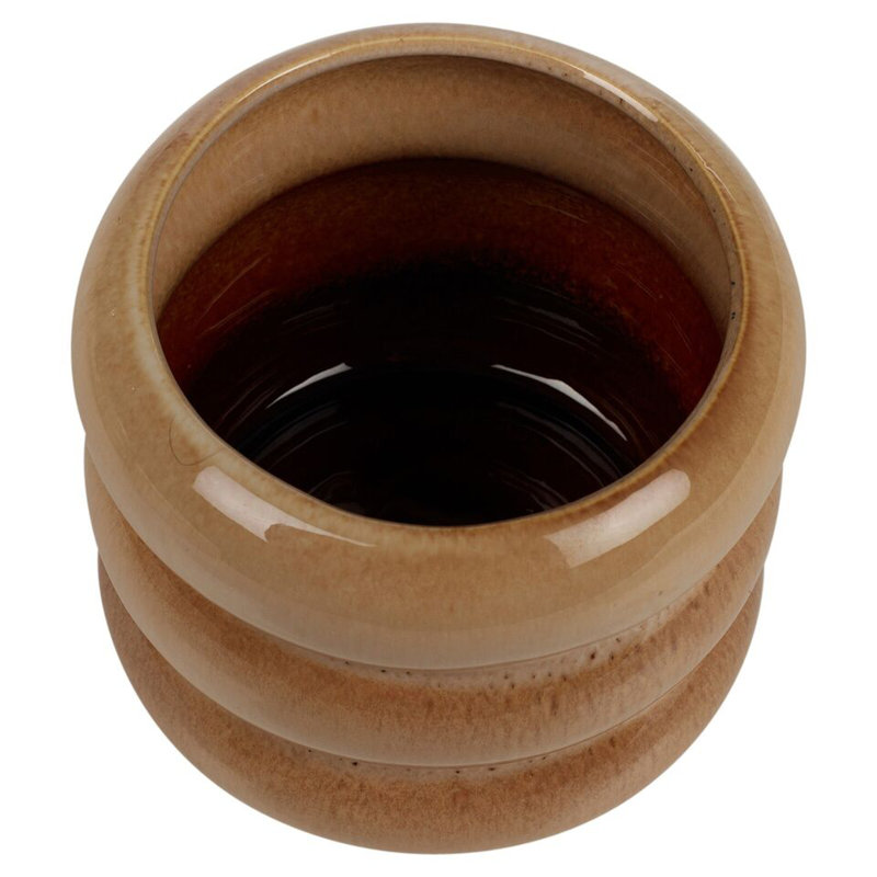 Chazlyn Ceramic Pot Planter, Beige Gloss