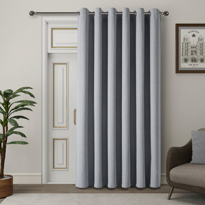 Linen Blend Blackout Curtain Panel Pair Single Panel