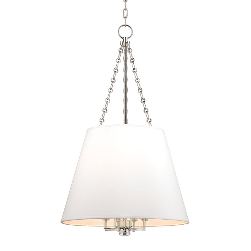 Lustre conique à 8 lumières Trejuan, Nickel poli