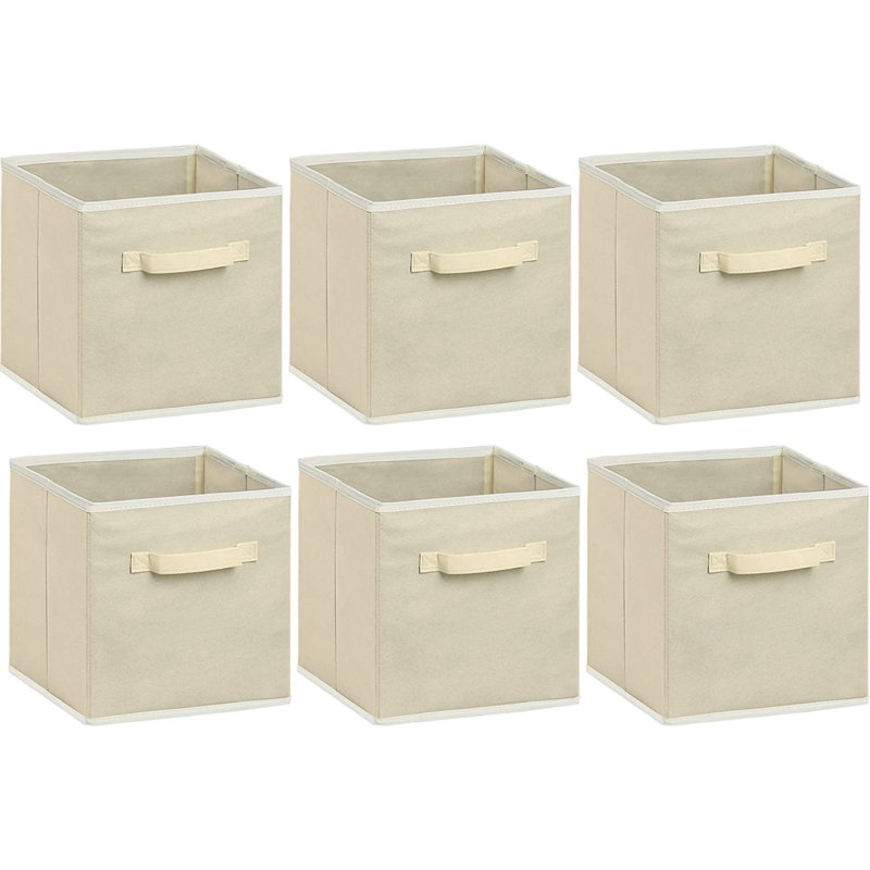 Ensemble de bacs de rangement en tissu, Beige
