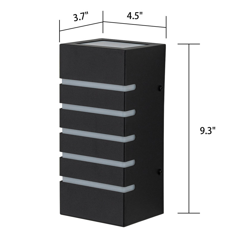 Matte Black 23.6cm H Integrated LED Frosted Glass Outdoor Armed Sconce