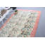 Grand tapis rétro Oushak à motif floral rétro: cadeau de tapis de salon kurde turc antique
