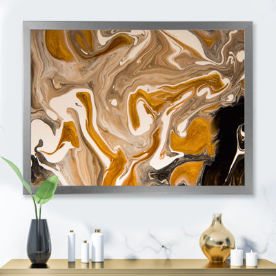 Vague brune avec taches noires et blanches - reproduction sur toile