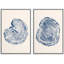 «Pastel Watercolor Green Blue Wave Collage Abstract Shapes», 2 pièces sur toile-99016092-99016093