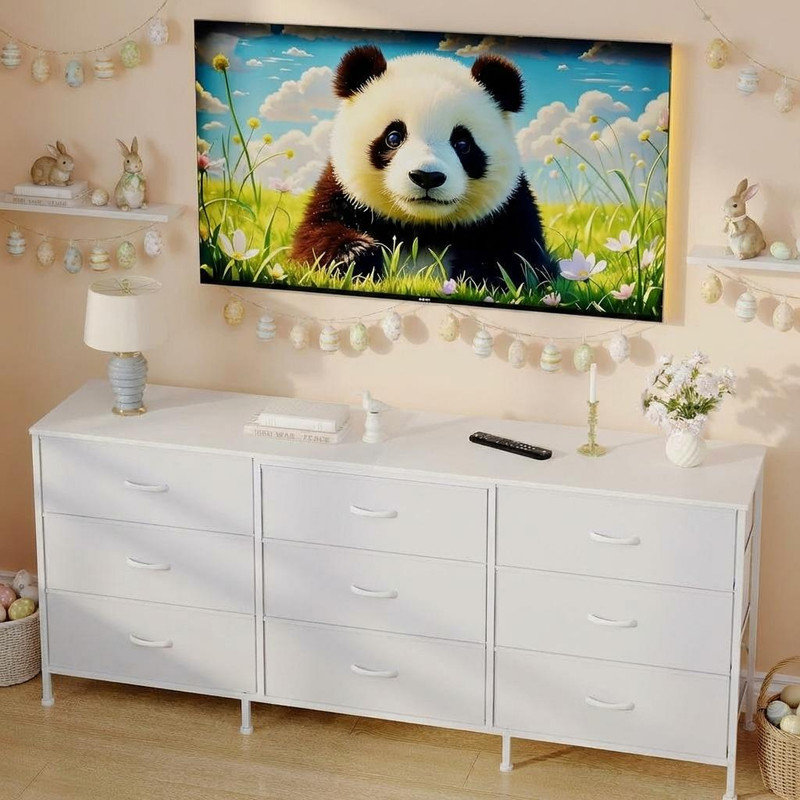 160 cm W Chest of 9 Drawers, White