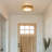 Dimmable 12.8"W Hand-Woven Drum Flush Mount