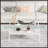 Rectangle Coffee Table With Tempered Glass Top And White Metal Legs-1243725942-1243725937