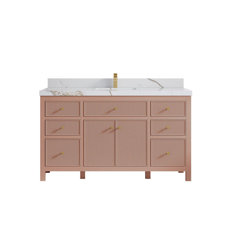 Sonoma X P 22 po Meuble-lavabo simple en terre cuite D, 2 po - or Calacatta
