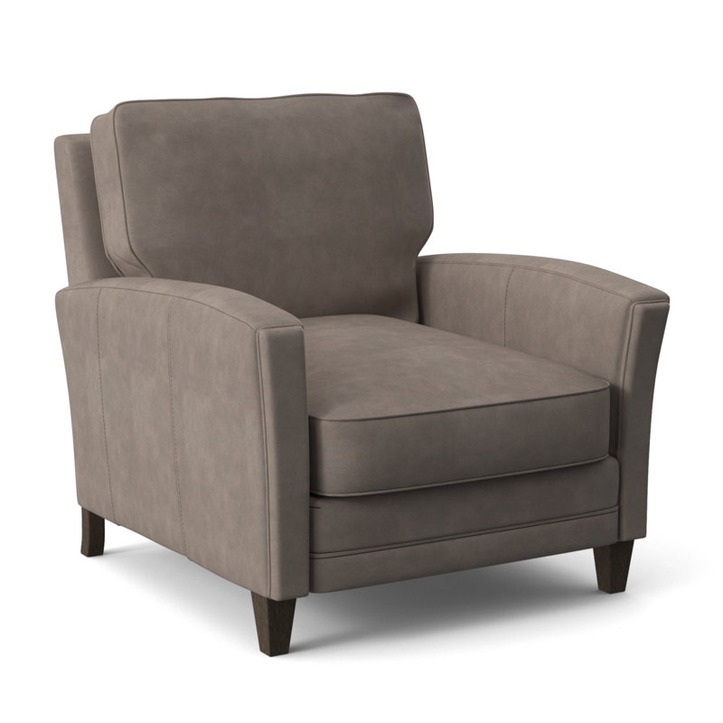 Zion Armchair, Cobblestone, Aline Fumo Genuine Leather