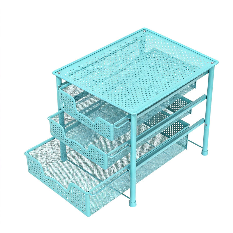 Tiroir de rangement empilable et coulissant (turquoise), Turquoise