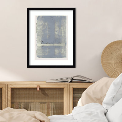 Minimalist Grey Abstract with Horizontal Line by Cartissi Wood Framed Wall Art Print