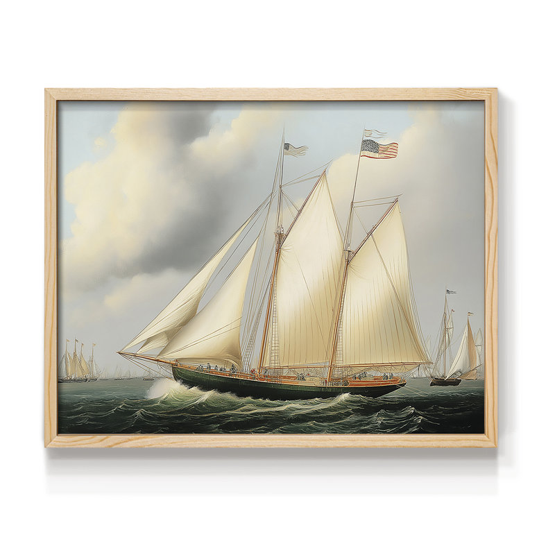 Nautical Series-CXXI -Framed Print - Restickable, Natural, 11" H x 14" W