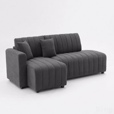 Wool Left Facing Sectional Sofa With Chaise
