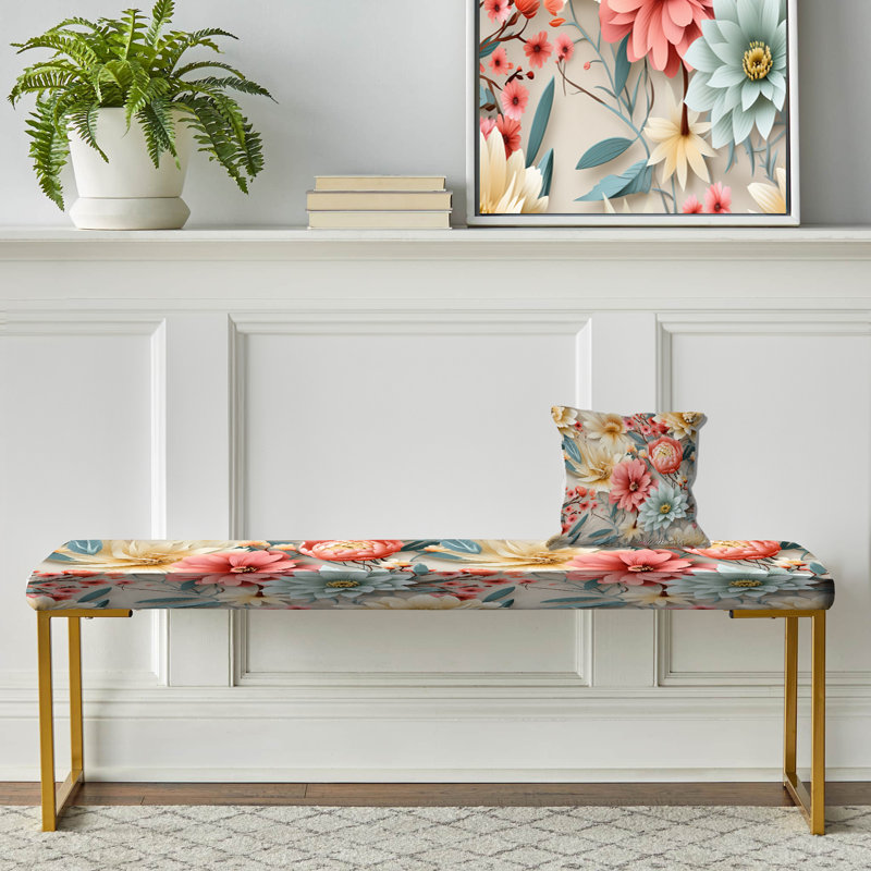 Banc rembourré or, Pastel Bohemian Boho Pattern