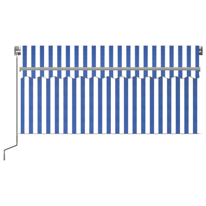 Dakota Fields 250cm D Fabric Yellow&White Cover Retractable Patio Awning, 3m W x 2.5m D, Blue/White