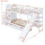 Space Saving Beds with Storage, Wood Twin Castle Bunk for Kids Room