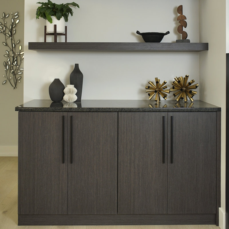 Streamline Collection Rectangular Pull - 8-13/16" Center to Center Cabinet Pull Flat Onyx - Contemporary Hardware for Drawers & Cabinets