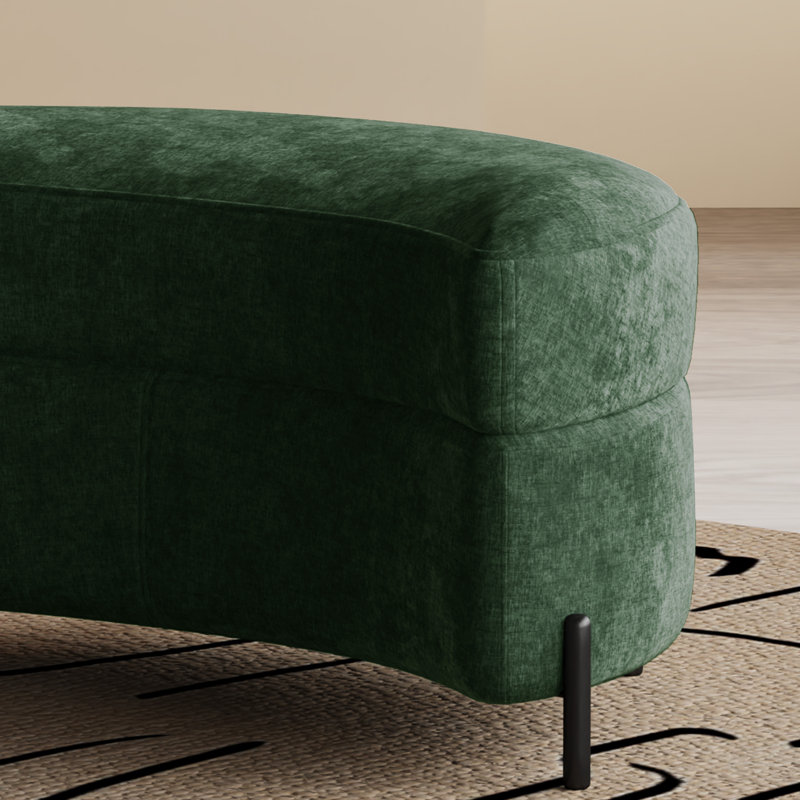 33.9"W Upholstered Storage Ottoman,Dressing Shoe Bench, Green